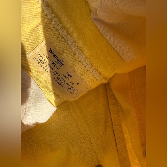 Vintage Wrangler Yellow Straight-Leg Jeans, Size 5 - Picture 5 of 6